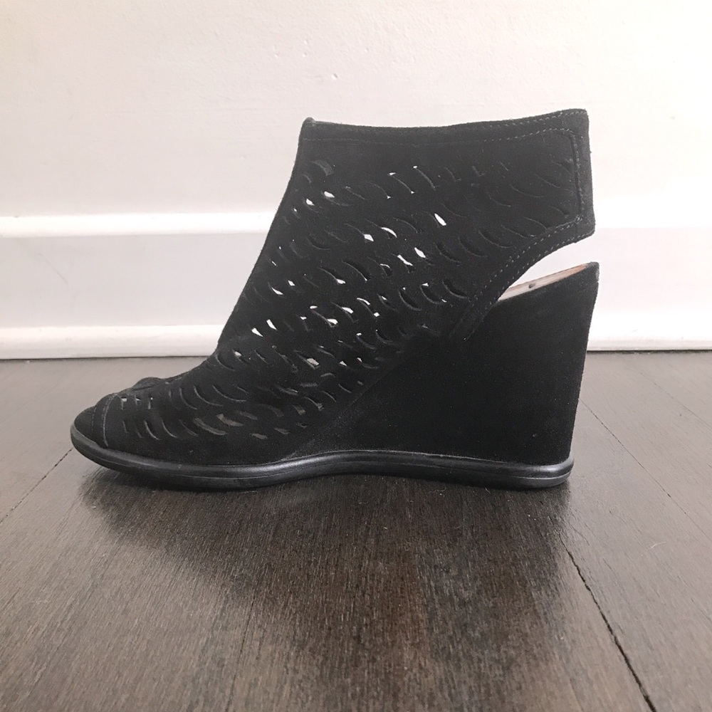 Via Spiga Black Suede mule wedges